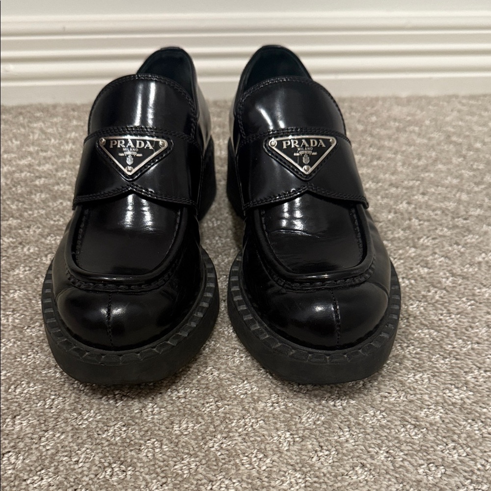 Prada Chocolate Black Loafers